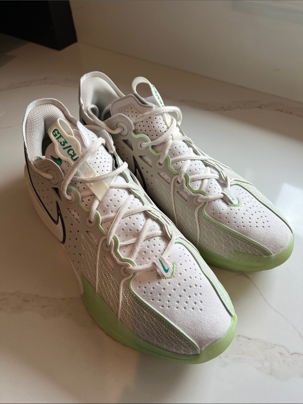Nike G.T. Cut 3 Basketball Shoes (Light Bone/Vapor Green/Cargo Khaki/Sail) - Picture 4 of 8